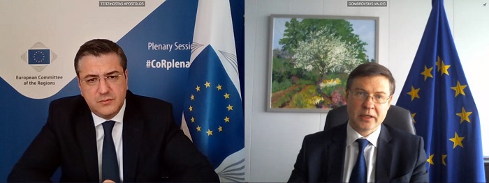Valdis Dombrovskis pievienojas pašvaldību aicinājumam: valstu valdībām reģioni un pilsētas labāk jāiesaista nacionālo atveseļošanas plānu sagatavošanā