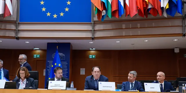 The rapporteur Kieran McCarthy during the plenary debate