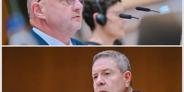 Rapóirtéir Piotr Całbecki (PL/PPE) agus rapóirtéir Emiliano García-Page Sánchez (ES/PSE)