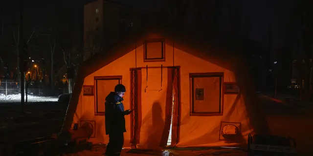 Tenda riscaldata a Kiev